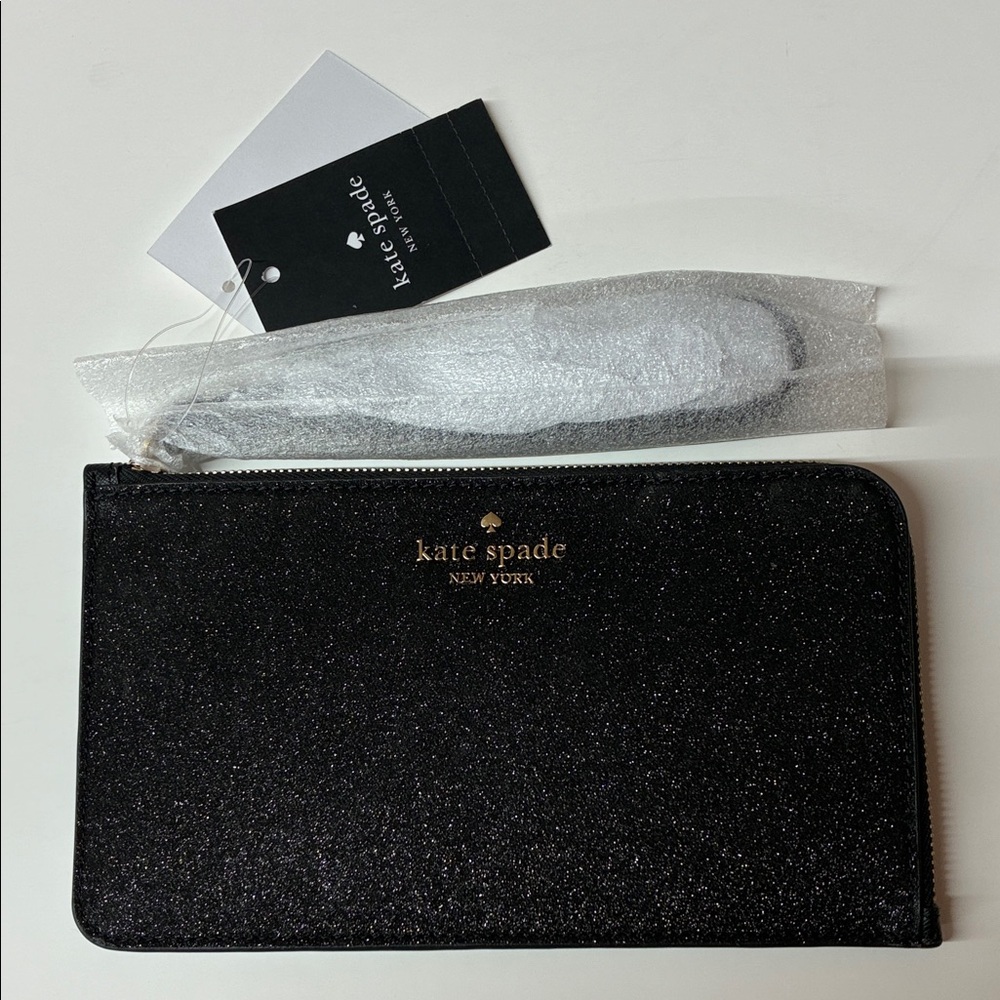 Kate Spade Black Sparkle Wristlet